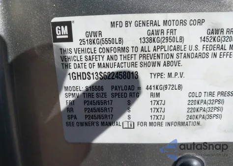 2002 Oldsmobile Bravada from USA, damaged, VIN 1GHDS13S622458013